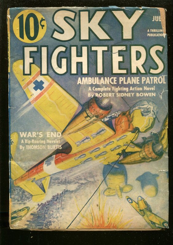 SKY FIGHTERS 7/1941-AIR WAR PULP-THRILLS-WWII-GERMAN BOMBER-good/vg