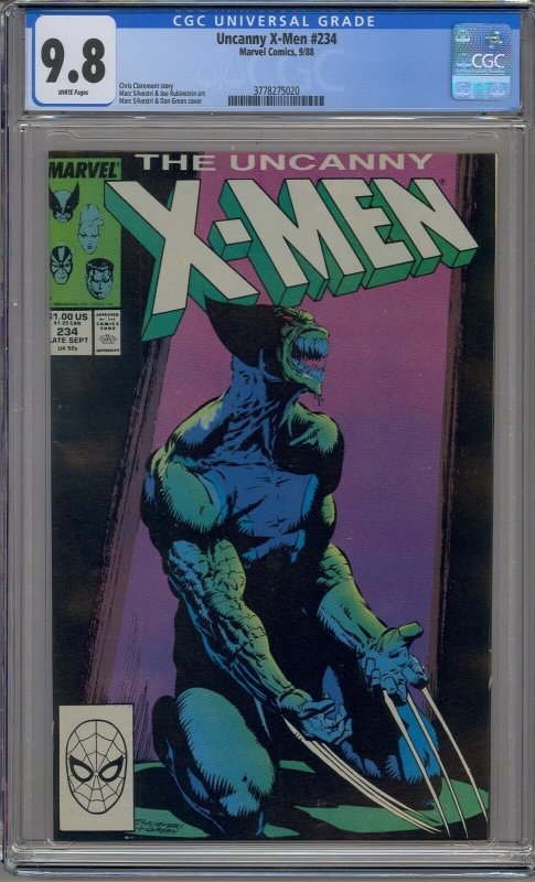 UNCANNY X-MEN #234 CGC 9.8 MARC SILVESTRI COVER WHITE PAGES 