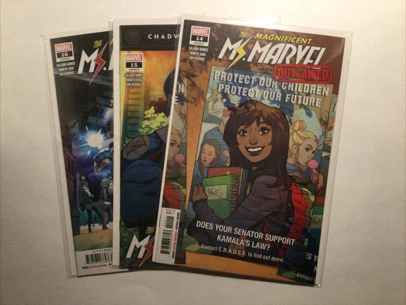 Magnificent Ms. Marvel 14 15 16 Lot Run Set Near Mint Nm Marvel