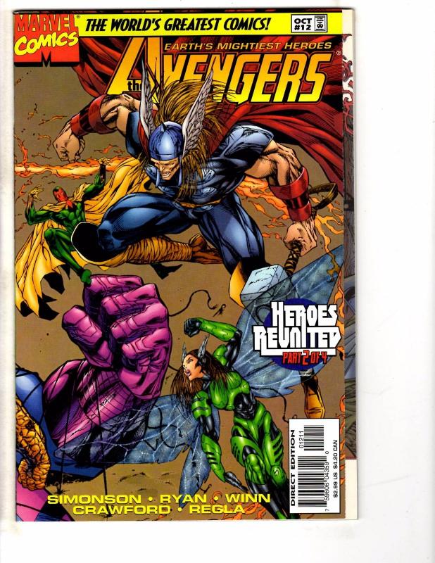 Lot Of 5 Avengers Marvel Comic Books # 1 (3, 2 Different Covers) 12 13 Hulk J202