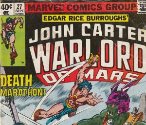John Carter Warlord of Mars(Marvel) # 27  The Warlord targeted by Assassins !