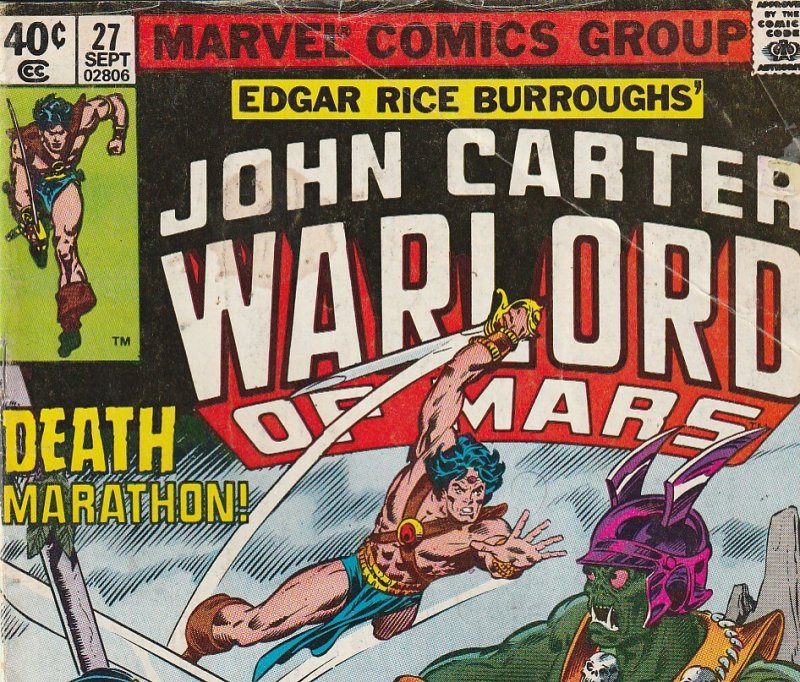 John Carter Warlord of Mars(Marvel) # 27  The Warlord targeted by Assassins !