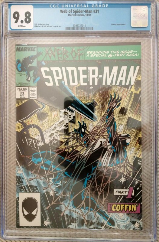 Web Of Spider-Man #31: Kraven's Last Hunt Part 1 - Spidey buried alive.