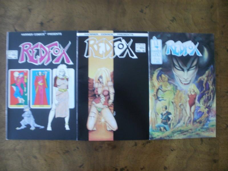 3 Harrier Comic Book: REDFOX #4 #6 #7 (Red Fox)