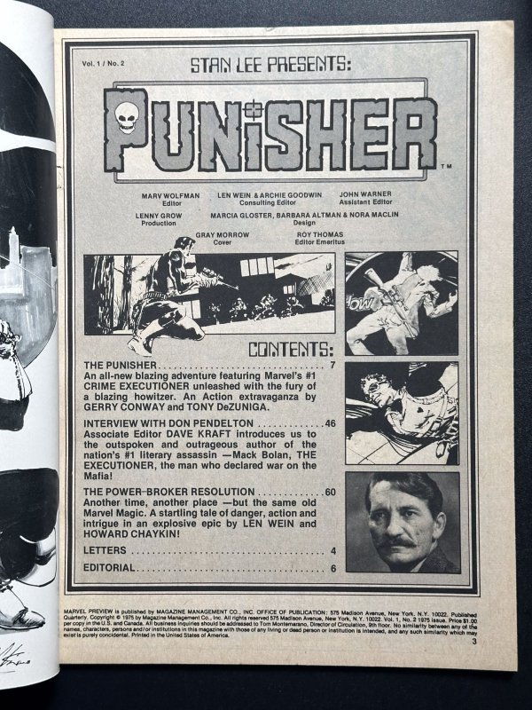 Marvel Preview #2 1975 - [KEY]1st Origin Punisher; 1st app Dominic Fortune- VF+