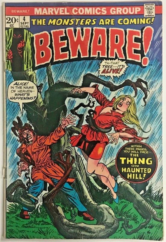 BEWARE#4 GD/VG 1973 MARVEL BRONZE AGE COMICS