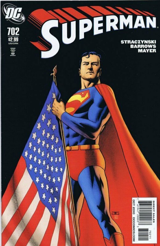 Superman #702 ORIGINAL Vintage 2010 DC Comics US Flag Cover