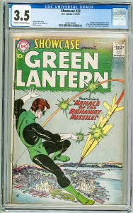 Showcase #22 (1959) CGC 3.5! 1st Appearance of the SA Green Lantern!