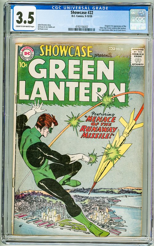 Showcase #22 (1959) CGC 3.5! 1st Appearance of the SA Green Lantern!