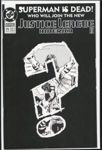 Justice League America #71 Question Mark Cover (1993) Wonder Woman