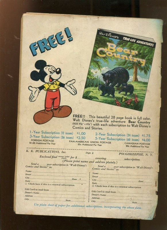 WALT DISNEYS COMICS AND STORIES #5 (4.0) CEMENT COVER 1956