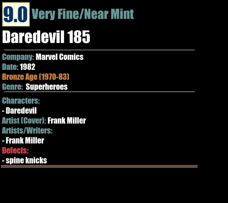 Daredevil 185 (1982) VF/NM Bronze Age Marvel Comics