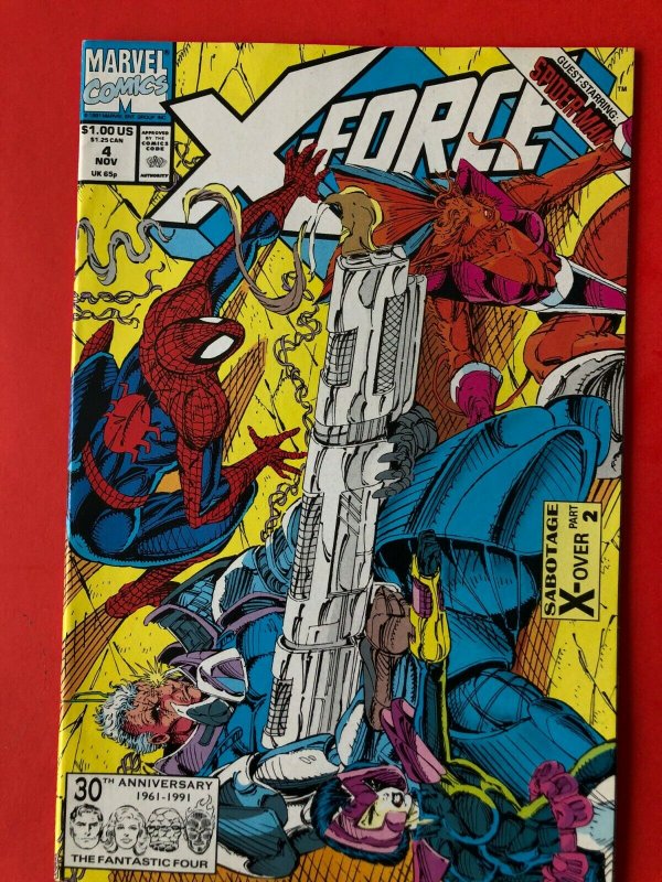 X-FORCE V1 #4  1991 MARVEL / SABOTAGE X-OVER PART 2 / HIGH QUALITY