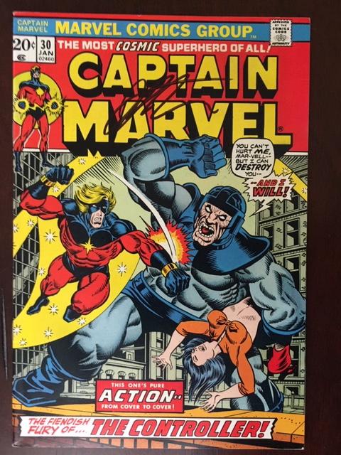 CAPTAIN MARVEL #30 VF! SIGNED JIM STARLIN! THE ULTIMATE THANOS COLLECTION!