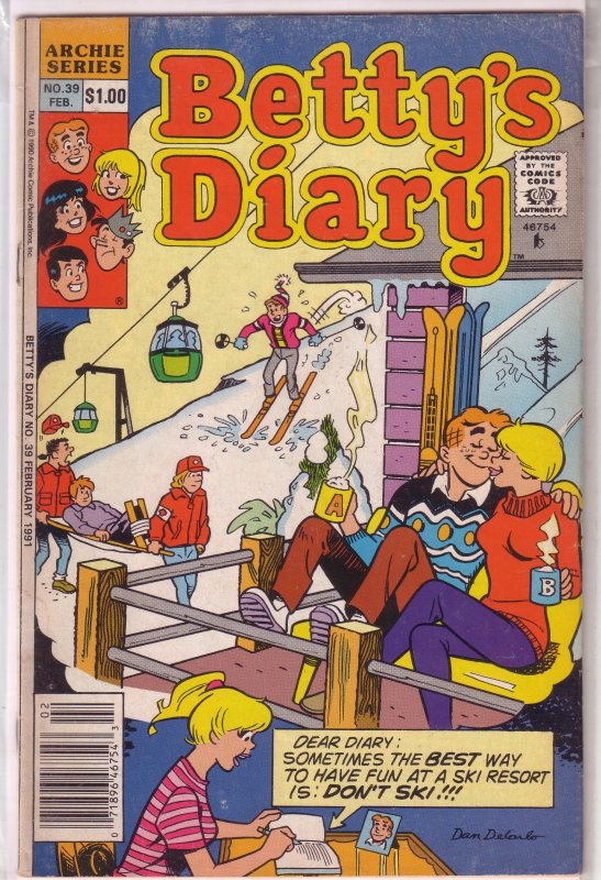 Betty's Diary   vol. 1   #39 GD/VG (Archie) skiing cover