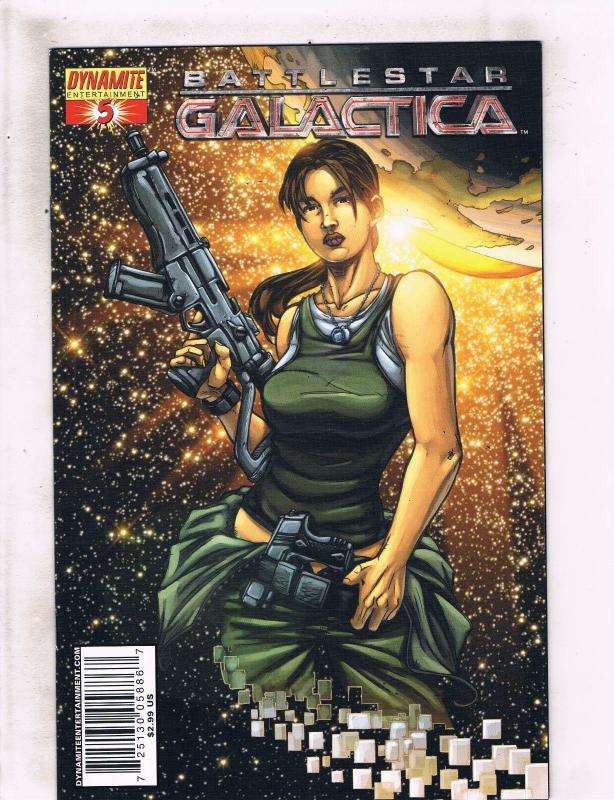 Lot of 4 Battlestar Galactica Dynamite Comic Books #4(2) 5(2) BF5