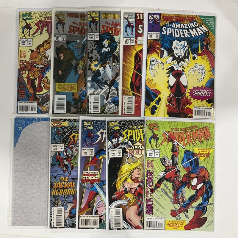 Amazing Spider-Man 391 392 393 394 305 396 397 398 399 400 Marvel Nm Lot Of 10