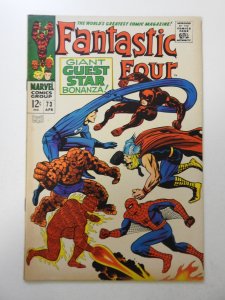 Fantastic Four #73 (1968) VG Cond moisture stain, centerfold detached top staple