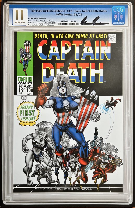 Lady Death Sacrificial Annihilation 1 (of 2) Captain Death Slabbed Edition