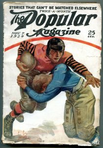 Popular Pulp Magazine November 7 1924-Meadowlark Name- Football cover