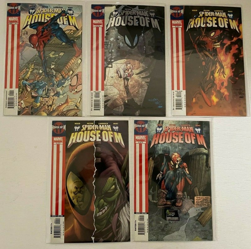 Spider-Man House Of M set #1-5 Marvel 5 different books 6.0 FN (2005) 