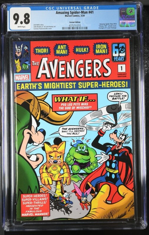 Amazing Spider-Man #41 CGC 9.8 Disney 100 Avengers 1 1963 Homage Marvel 2024