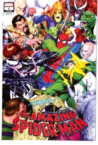 THE AMAZING SPIDER-MAN #1 (2022) MIKE MAYHEW TRADE/VIRGIN SIGNED SET W/COA NM.