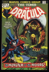 Tomb Of Dracula #6 Monster of The Moors! Neal Adams Cover!