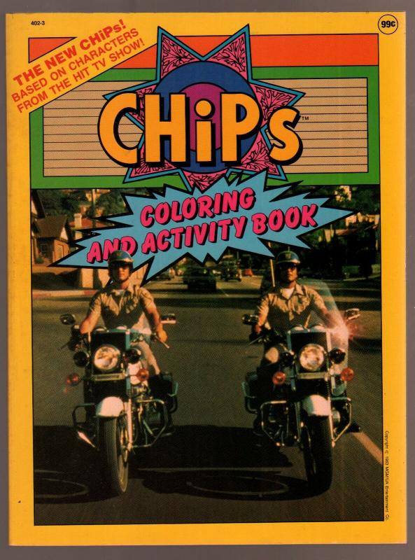 CHiPs Coloring and Activity Book #42 1983-Motorcyle-Eric Estrada-TV-VF 