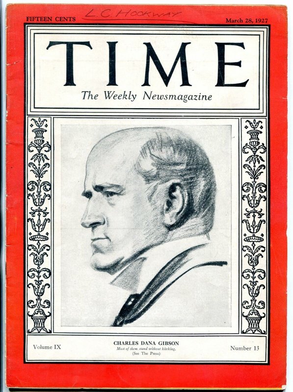 Time Magazine March 28 1927- Charles Dana Gibson