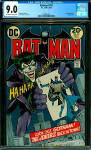 Batman #251 CGC Graded 9.0 Joker App. Classic Cover