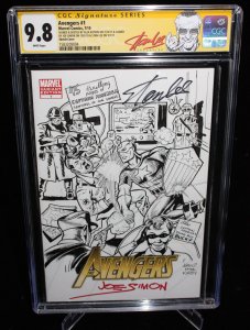 Avengers #1 (CGC 9.8) Art By Alex Kotkin - Signed Joe Simon & Stan Lee - 2010