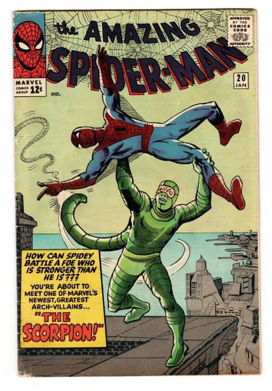 AMAZING SPIDER-MAN #20 comic book 1964 MARVEL-SCORPION ORIGIN-STEVE DITKO