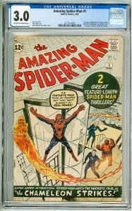 The Amazing Spider-Man #1 (1963) CGC 3.0! OWW Pgs! 2nd Appearance of Spider-Man!