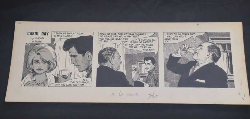 Carol Day #3110 Daily Comic Strip Original Art David Wright 1966