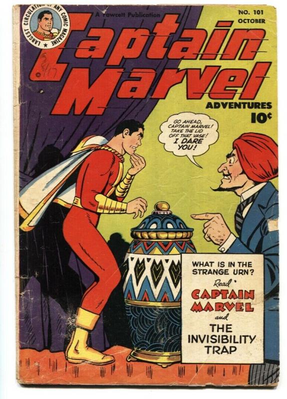 Captain Marvel Adventures #101 1949- Seance cover- Golden Age Fawcett G/VG