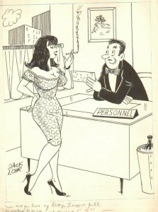 Sexy Secretary / Smoking Babe - 1964 Humorama gag art by Jack Lohr