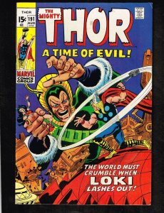 Mighty Thor #191 ~ A Time of Evil!/ Loki Cvr ~ 1971 (5.0) WH 