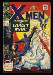 X-Men #31 FN+ 6.5 1st Appearance Cobalt Man! Dan Adkins Cover!