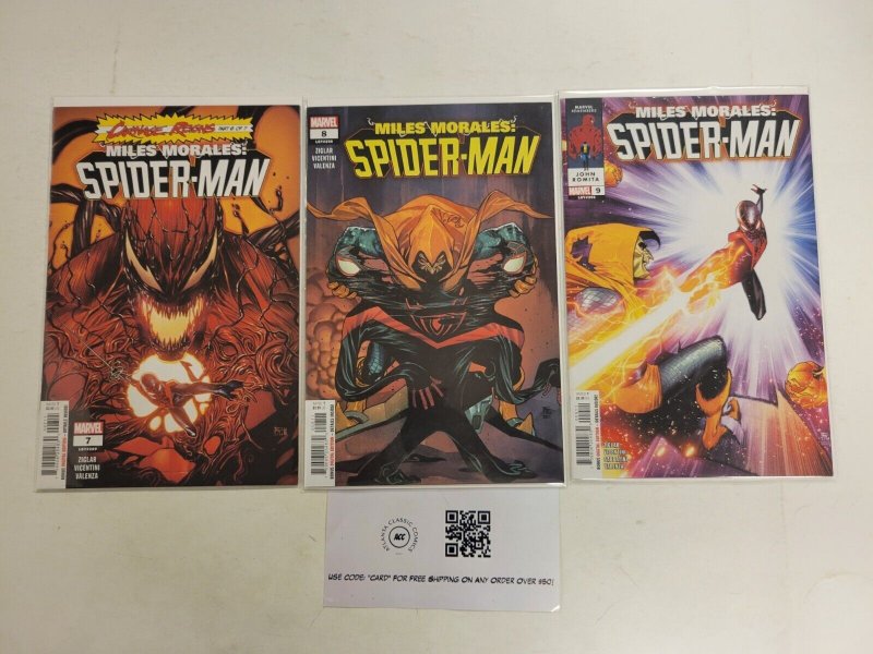 3 Miles Morales Spider-Man Marvel Comic Books #7 8 9 22 TJ43
