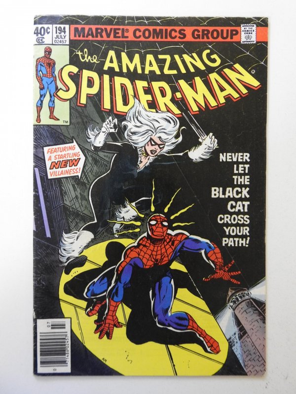 Amazing Spider-Man #194 VG Condition! First appearance of the Black Cat!