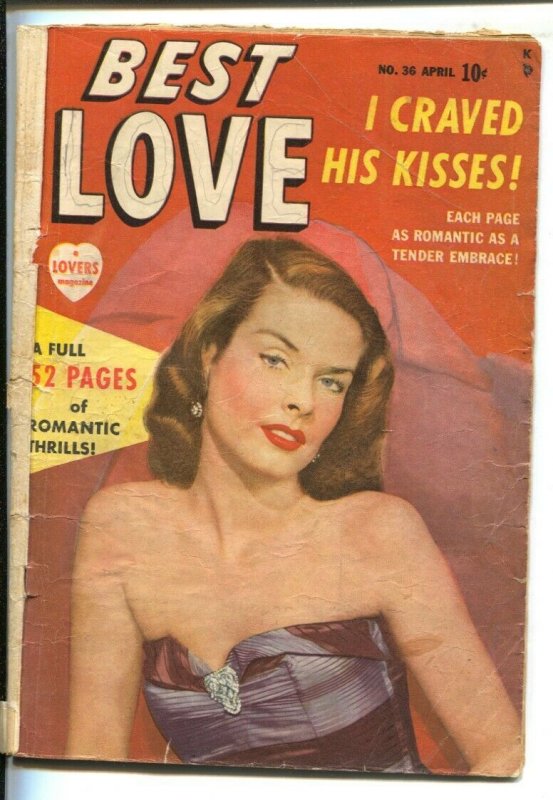Best Love #36 1950-Marvel-final issue-Photo cover-bride splash panel-Unique s...
