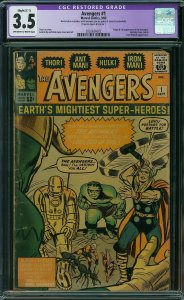 AVENGERS #1, CGC 3.5 VG