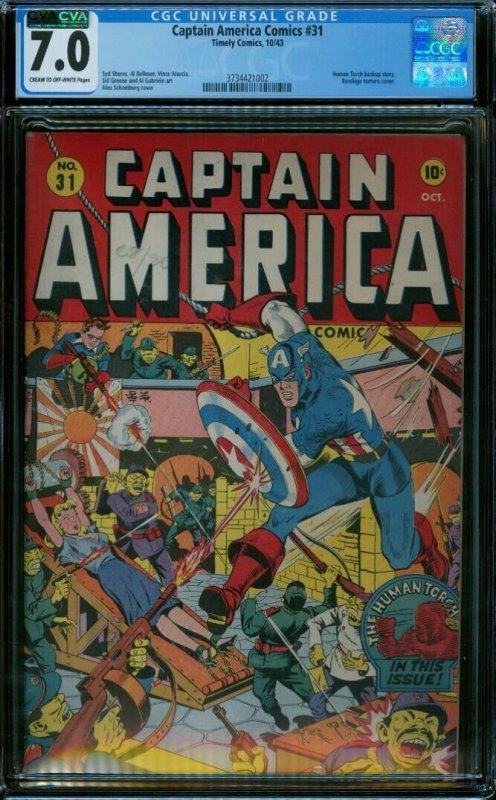 Captain America Comics 31 CGC 7.0  Schomburg Cover