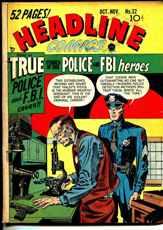 Headline #32 1948-Jack Kirby cover-FBI-T-Men-crime story-VG