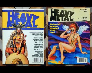 HEAVY METAL Vol.7 #9, 10 (1983) Sharp Set Of 2 FANTASY ART Legendary Creators