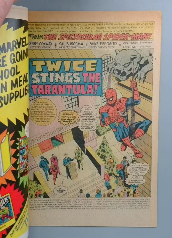Spectacular Spider-Man #1 1st Appearance of Edward Lansky Marvel 1976