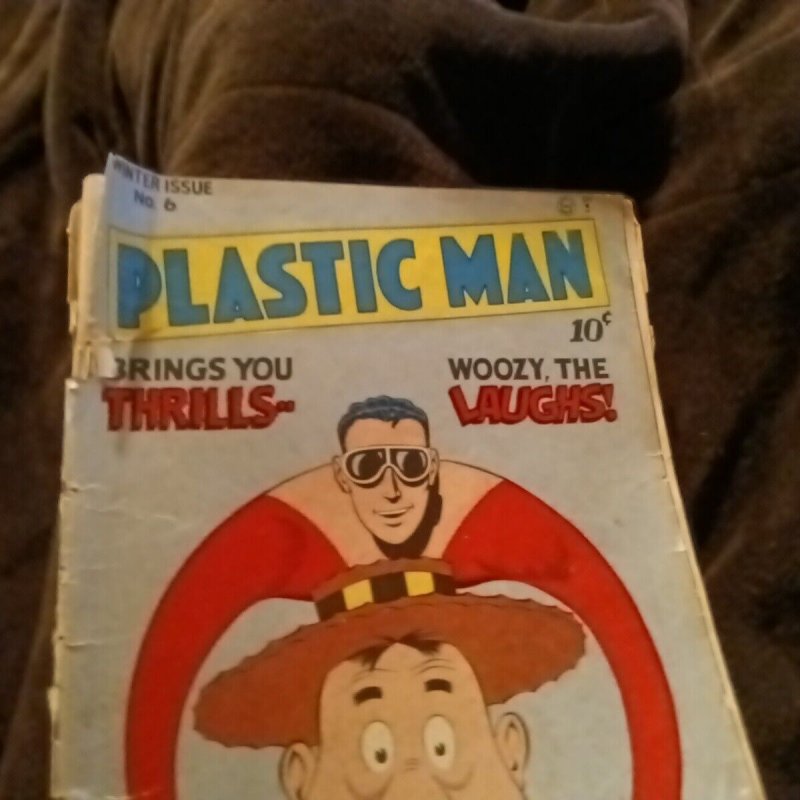 Plastic Man #6 quality comics 1947 JACK COLE art Golden Age precode superhero