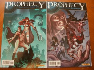 2 Near-Mint Dynamite PROPHECY Comic Book #1 #4 (Vampirella Red Sonja) Marz