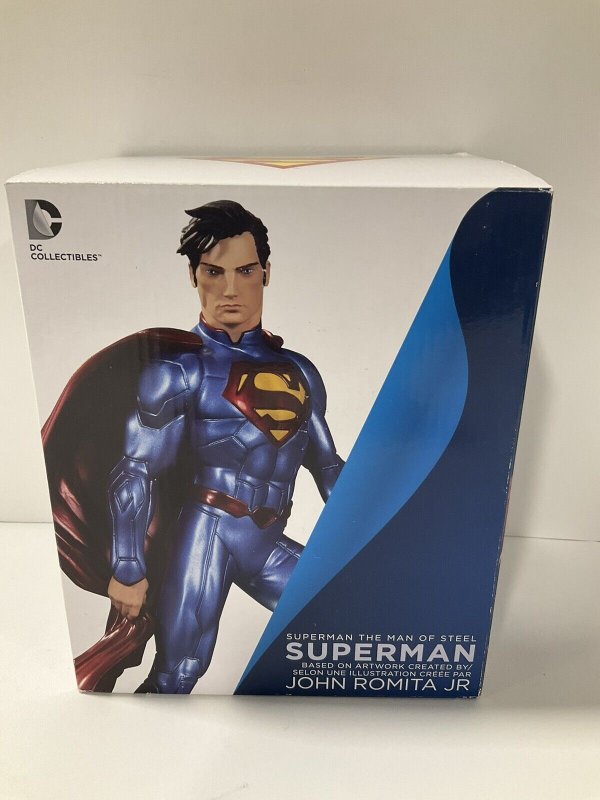 SUPERMAN MAN OF STEEL JOHN ROMITA JR STATUE LIMITED 1823/5200 W/BOX  